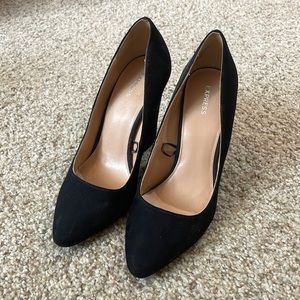 Express Black Block Heels